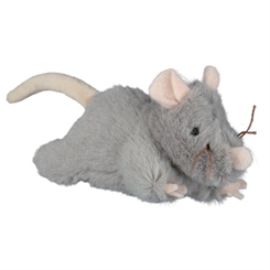 Mus med catnip - 15 cm - plys mus med lyd